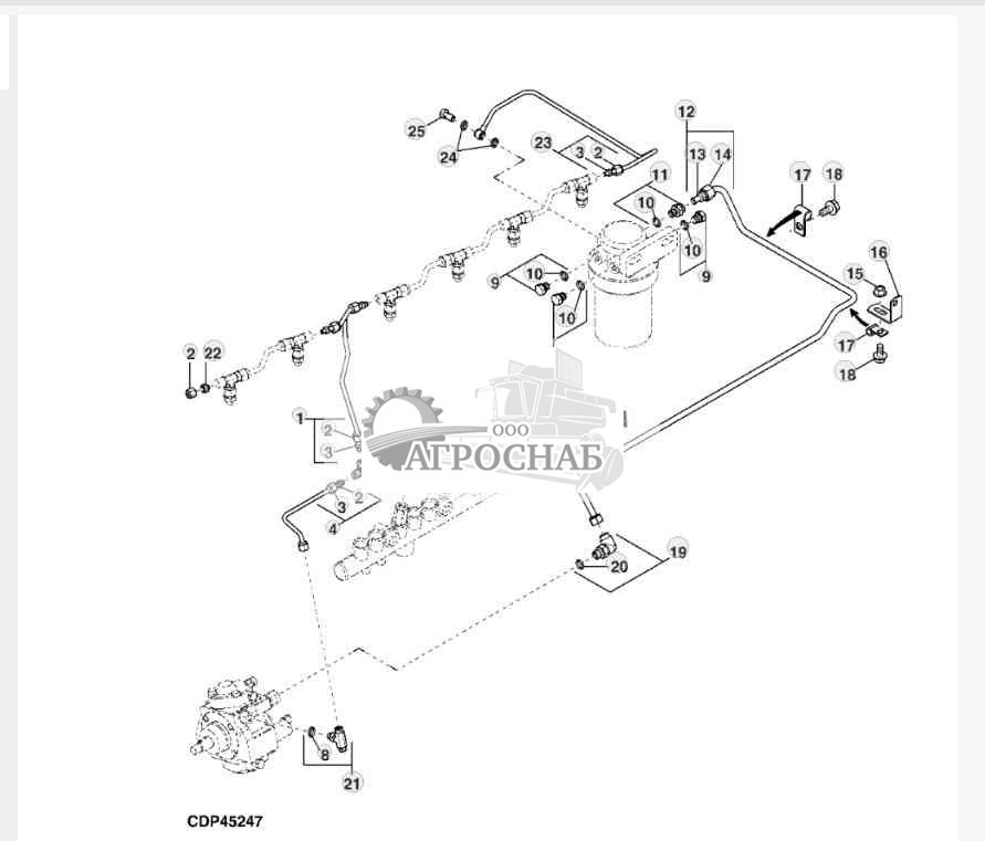 Fuel Lines  Fuel Filter-Fuel Injection Pump (6068) (215285 